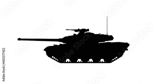 powerful tank silhouette transparent background vector illustration