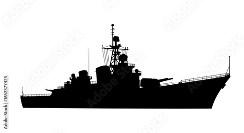 powerful warship silhouette transparent background vector illustration