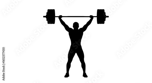 powerful weightlifter silhouette transparent background vector illustration