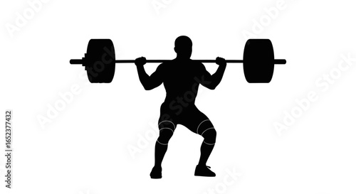 powerful weightlifter silhouette transparent background for design projects