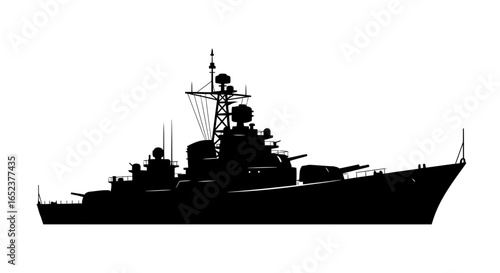powerful warship silhouette transparent background vector illustration