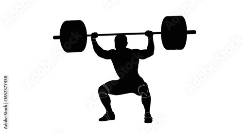 powerful weightlifter silhouette transparent background for design projects