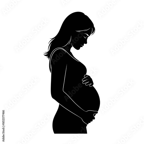 pregnant silhouette a tender transparent vector illustration of motherhood