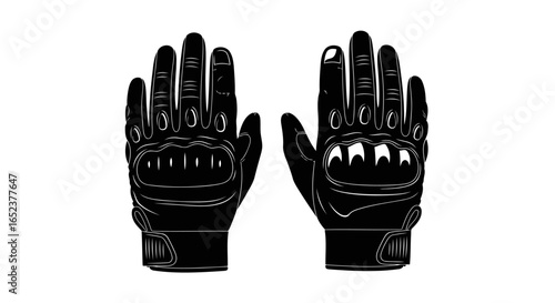 protective motorcycle gloves transparent background vector illustration