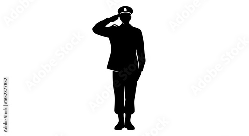 saluting soldier silhouette transparent background vector for design projects