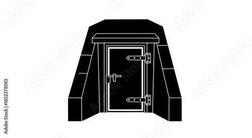 secure bunker entrance transparent background vector illustration