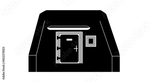 secure bunker entrance transparent background vector illustration