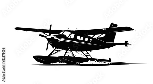 seaplane taking off transparent background vector illustration