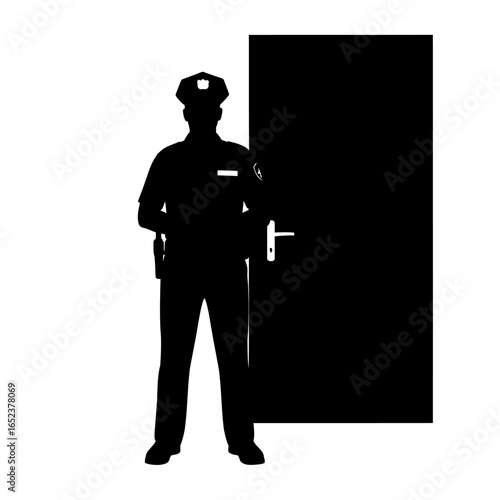 security officer silhouette transparent background for design projects
