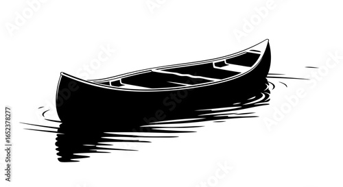 serene canoe on transparent background a vector illustration of tranquil waters