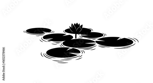 serene water lily pond elegant transparent vector illustration