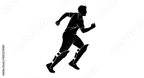 silhouette of a runner with transparent background speed determination and motion