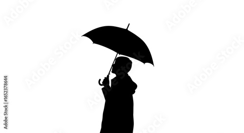 silhouette of person with transparent umbrella protection and safety concept