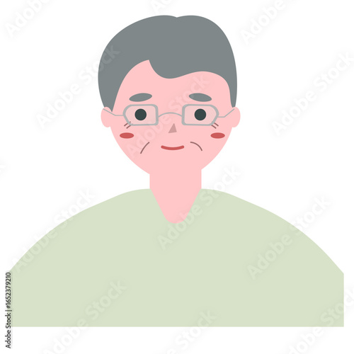 眼鏡をかけたおじいちゃん。ベクターイラスト