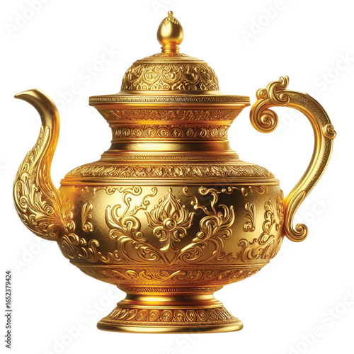 a golden water pot vector 