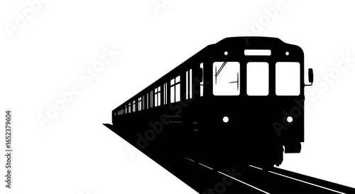 subway train silhouette transparent background vector illustration