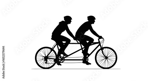 tandem bicycle silhouette transparent background for design projects