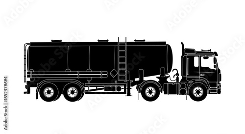 tanker truck silhouette transparent background vector illustration for logistics design