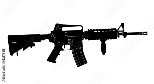 transparent background assault rifle vector illustration for military designs