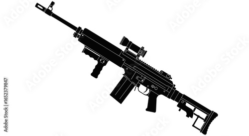 transparent background assault rifle vector military weapon design isolated