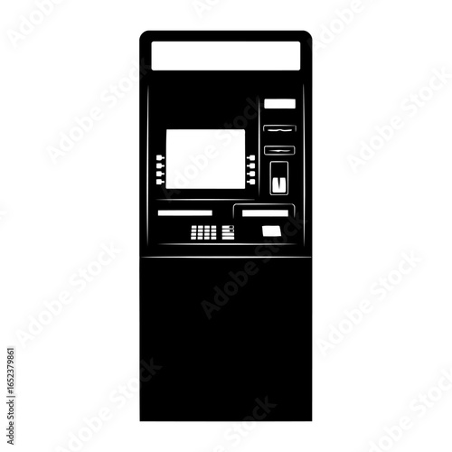 transparent background atm icon simple vector illustration for finance designs
