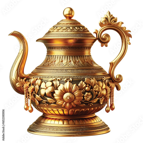 a golden water pot vector 