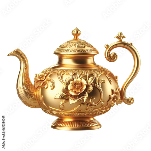 a golden water pot vector 