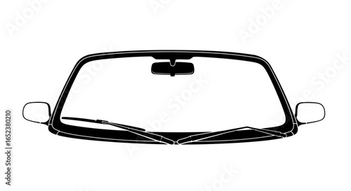 transparent background car windshield icon clean vector illustration