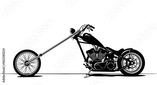 transparent background chopper motorcycle vector illustration for design projects