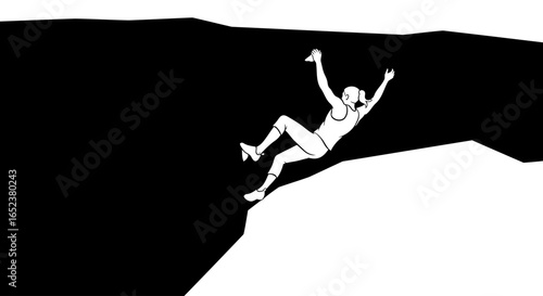 transparent background climber woman bouldering silhouette illustration