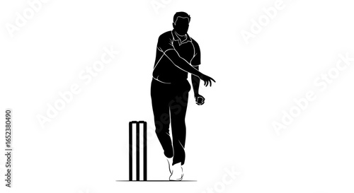 transparent background cricket bowler silhouette actionpacked vector illustration