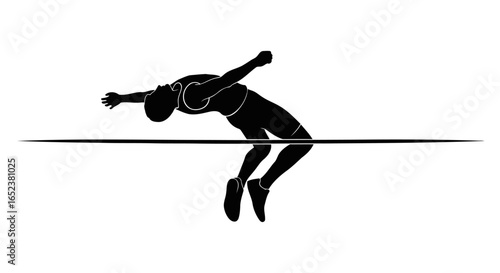 transparent background high jumper silhouette vector illustration for design