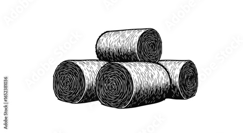 transparent background hay bales rustic farm illustration for design projects