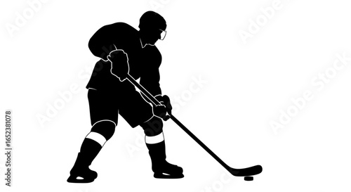 transparent background hockey player silhouette action shot ready for design