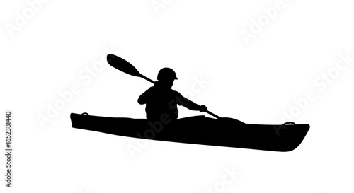 transparent background kayak silhouette kayaker paddling for design projects