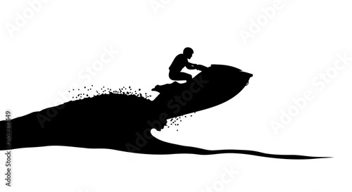 transparent background jet ski silhouette thrilling water sports action