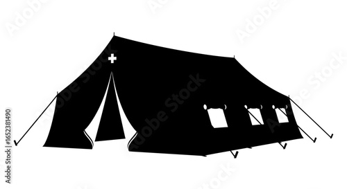 transparent background medical tent aid shelter vector illustration