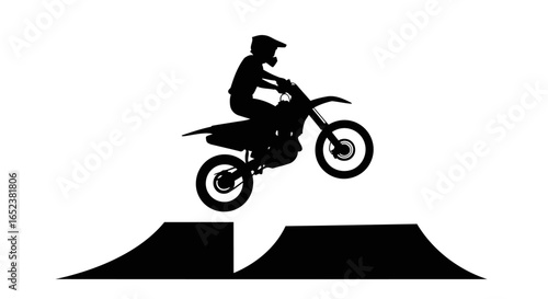 transparent background motocross rider silhouette extreme sports vector
