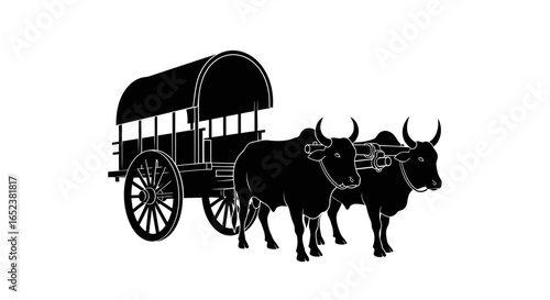 transparent background ox cart illustration authentic asian oxdrawn wagon