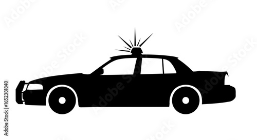 transparent background police car icon emergency vehicle silhouette for design