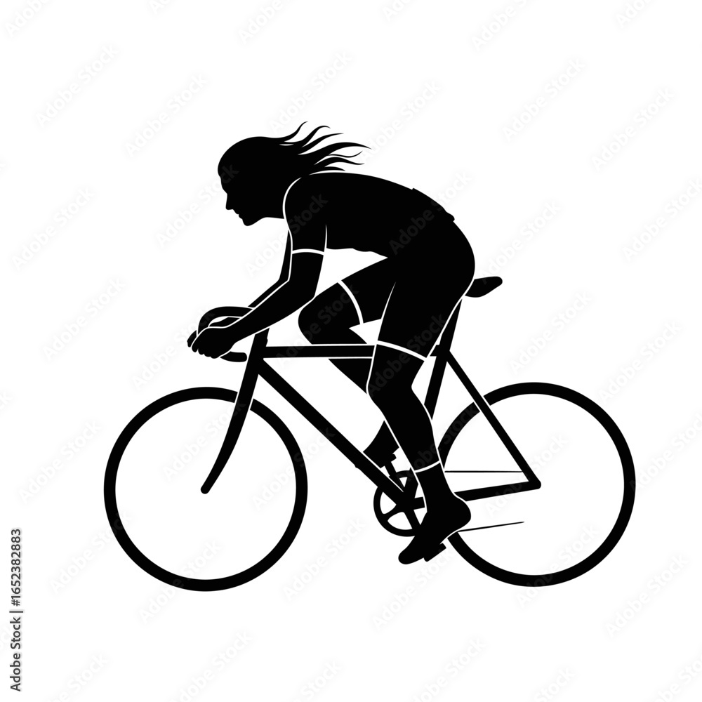 Obraz premium transparent background silhouette of cyclist dynamic vector illustration for design projects