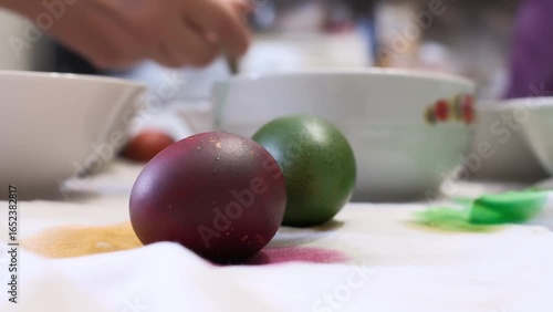 Video of multiple Colorful Easter Eggs