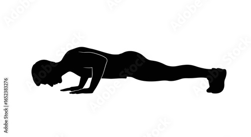 transparent background silhouette of man doing pushups fitness vector illustration