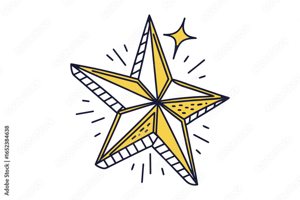 Obraz premium Star shining sparkle outline