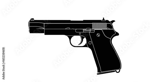 transparent background vector illustration of a classic handgun