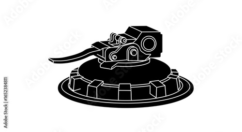 transparent background vector illustration of a futuristic mechanical whisk