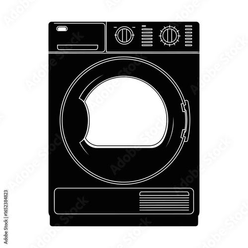 transparent background vector illustration of a modern clothes dryer