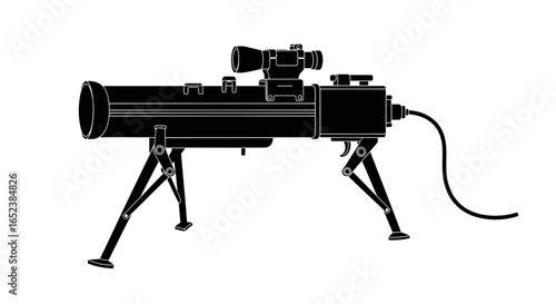 transparent background vector illustration of a modern antitank weapon