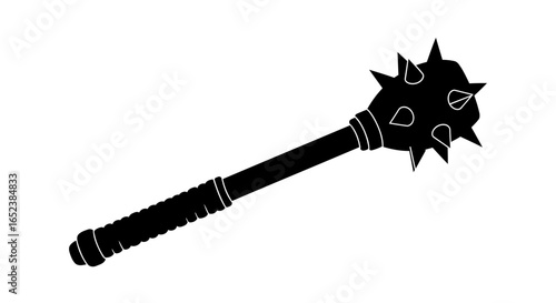 transparent background vector illustration of a medieval spiked mace