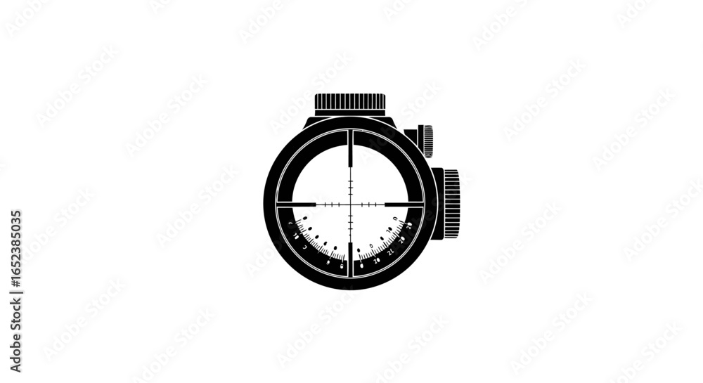 transparent background vector illustration of a rifle scope sight transparent background vector illustration of a rifle scope sight